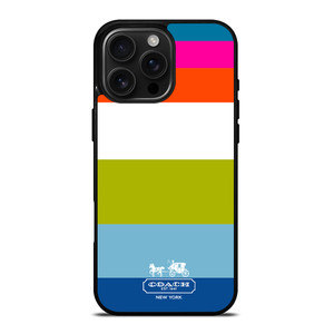 COACH NEW YORK STRIPE iPhone 16 Pro Max Case Cover COACH NEW YORK STRIPE iPhone 16 Pro Max Case Cover