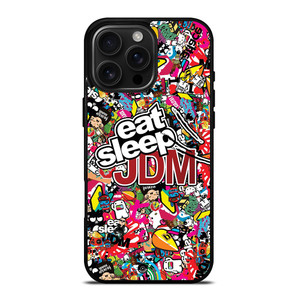 EAT SLEEP JDM STICKERS iPhone 16 Pro Max Case Cover