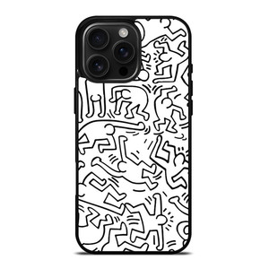 KEITH HARING BLACK WHITE iPhone 16 Pro Max Case Cover