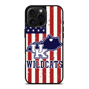 KENTUCKY WILDCATS AMERICAN FLAG iPhone 16 Pro Max Case Cover