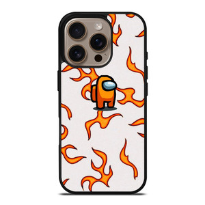 AMONG US ORANGE FLAMES iPhone 16 Pro Case Cover AMONG US ORANGE FLAMES iPhone 16 Pro Case Cover