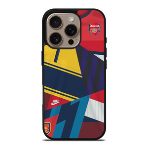 ARSENAL FC RETRO JERSEY COLLAGE iPhone 16 Pro Case Cover ARSENAL FC RETRO JERSEY COLLAGE iPhone 16 Pro Case Cover