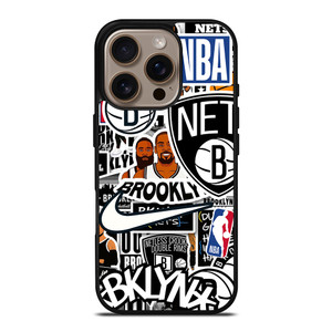 BROOKLYN NETS NBA STICKER BOMB iPhone 16 Pro Case Cover BROOKLYN NETS NBA STICKER BOMB iPhone 16 Pro Case Cover