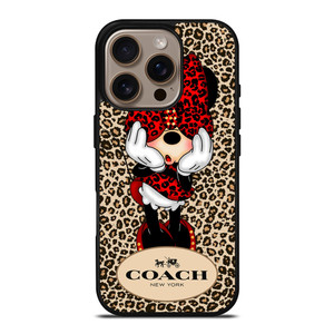 COACH MINNIE MOUSE LEOPARD iPhone 16 Pro Case Cover