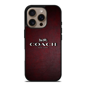 COACH NEW YORK LOGO LEATHER iPhone 16 Pro Case Cover COACH NEW YORK LOGO LEATHER iPhone 16 Pro Case Cover