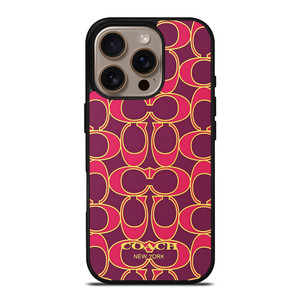 COACH NEW YORK PINK GOLD iPhone 16 Pro Case Cover COACH NEW YORK PINK GOLD iPhone 16 Pro Case Cover