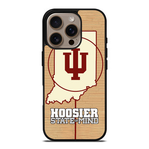 HOOSIER STATE OF MIND INDIANA WOODEN LOGO iPhone 16 Pro Case Cover