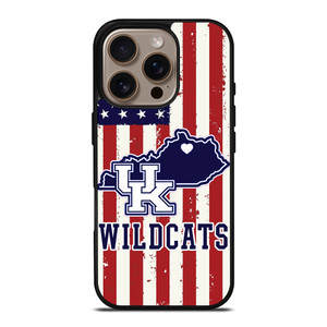 KENTUCKY WILDCATS AMERICAN FLAG iPhone 16 Pro Case Cover