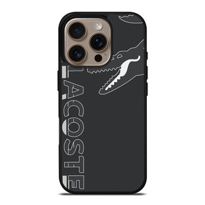 LACOSTE CROCODILE ALL BLACK iPhone 16 Pro Case Cover