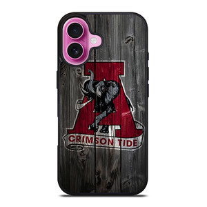 ALABAMA CRIMSON TIDE WOODEN ICON iPhone 16 Plus Case Cover