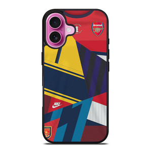 ARSENAL FC RETRO JERSEY COLLAGE iPhone 16 Plus Case Cover ARSENAL FC RETRO JERSEY COLLAGE iPhone 16 Plus Case Cover