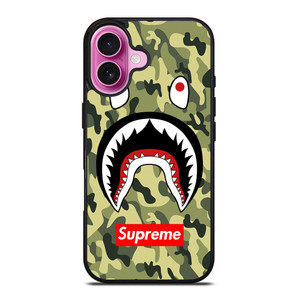 BAPE BATHING CAMO SHARK SUPREME iPhone 16 Plus Case Cover BAPE BATHING CAMO SHARK SUPREME iPhone 16 Plus Case Cover