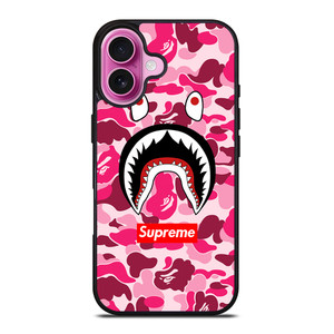CAMO BATHING APE SUPREME PINK iPhone 16 Plus Case Cover