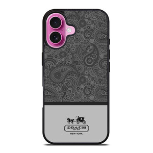 COACH NEW YORK GREY BATIK iPhone 16 Plus Case Cover COACH NEW YORK GREY BATIK iPhone 16 Plus Case Cover