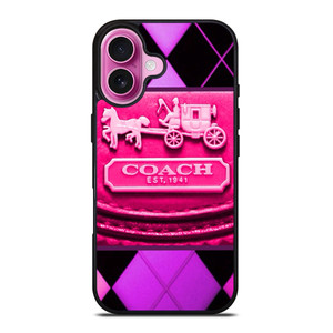 COACH NEW YORK PURPLE PINK LOGO iPhone 16 Plus Case Cover