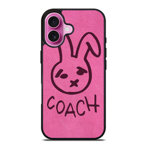 COACH NEW YORK RABBIT LEATHER PINK iPhone 16 Plus Case Cover COACH NEW YORK RABBIT LEATHER PINK iPhone 16 Plus Case Cover