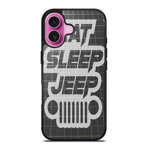 EAT SLEEP JEEP LOGO iPhone 16 Plus Case Cover