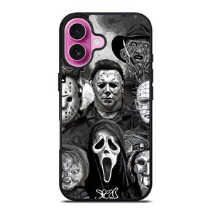 FAMOUS HORROR COLLAGE iPhone 16 Plus Case Cover