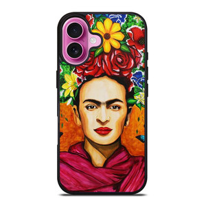 FRIDA KAHLO FLORAL ART iPhone 16 Plus Case Cover