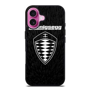 KOENIGSEGG LOGO BLACK PATTERN iPhone 16 Plus Case Cover