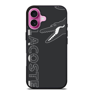 LACOSTE CROCODILE ALL BLACK iPhone 16 Plus Case Cover