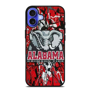 ALABAMA CRIMSON TIDE SPLASHED LOGO iPhone 16 Case Cover ALABAMA CRIMSON TIDE SPLASHED LOGO iPhone 16 Case Cover