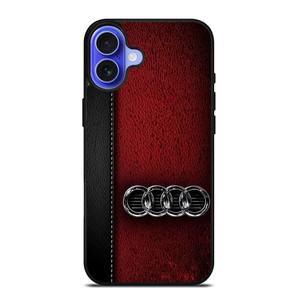 AUDI CAR RED LEATHER iPhone 16 Case Cover