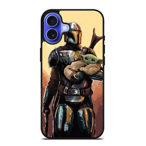 BABY YODA AND THE MANDALORIAN STAR WARS ART iPhone 16 Case Cover BABY YODA AND THE MANDALORIAN STAR WARS ART iPhone 16 Case Cover