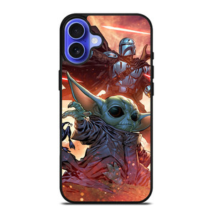 BABY YODA AND THE MANDALORIAN STAR WARS iPhone 16 Case Cover BABY YODA AND THE MANDALORIAN STAR WARS iPhone 16 Case Cover