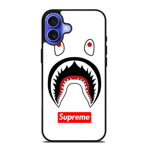 BAPE CAMO SHARK SUPREME WHITE iPhone 16 Case Cover BAPE CAMO SHARK SUPREME WHITE iPhone 16 Case Cover