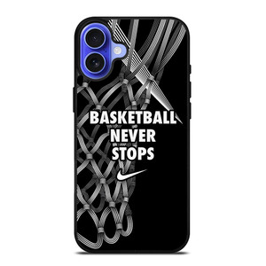 BASKETBALL NEVER STOPS LOGO iPhone 16 Case Cover