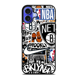 BROOKLYN NETS NBA STICKER BOMB iPhone 16 Case Cover BROOKLYN NETS NBA STICKER BOMB iPhone 16 Case Cover