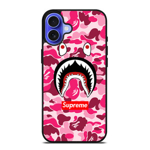 CAMO BATHING APE SUPREME PINK iPhone 16 Case Cover CAMO BATHING APE SUPREME PINK iPhone 16 Case Cover
