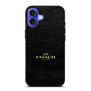 COACH LOGO TEXTURE BLACK iPhone 16 Case Cover