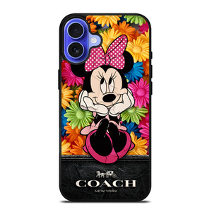 COACH MINNIE MOUSE FLOWER iPhone 16 Case Cover COACH MINNIE MOUSE FLOWER iPhone 16 Case Cover