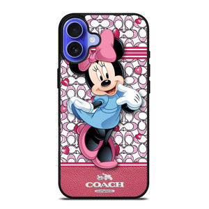 COACH MINNIE MOUSE PINK PATTERN iPhone 16 Case Cover COACH MINNIE MOUSE PINK PATTERN iPhone 16 Case Cover