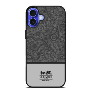 COACH NEW YORK GREY BATIK iPhone 16 Case Cover