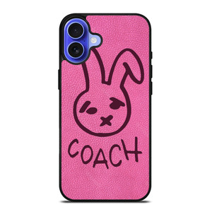 COACH NEW YORK RABBIT LEATHER PINK iPhone 16 Case Cover COACH NEW YORK RABBIT LEATHER PINK iPhone 16 Case Cover