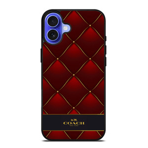 COACH NEW YORK RED GOLD iPhone 16 Case Cover COACH NEW YORK RED GOLD iPhone 16 Case Cover