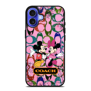 COACH PINK MICKEY MINNIE iPhone 16 Case Cover COACH PINK MICKEY MINNIE iPhone 16 Case Cover