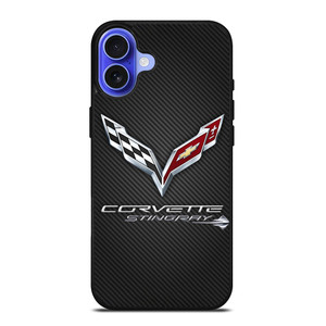 CORVETTE STINGRAY C7 CARBON LOGO iPhone 16 Case Cover