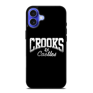 CROOKS AND CASTLES LOGO BLACK iPhone 16 Case Cover