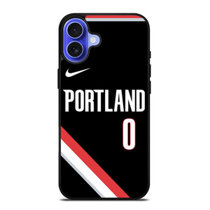 DAMIAN LILLARD PORTLAND TRAIL BLAZERS BLACK iPhone 16 Case Cover DAMIAN LILLARD PORTLAND TRAIL BLAZERS BLACK iPhone 16 Case Cover