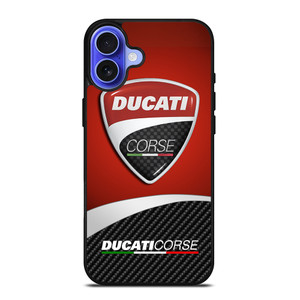 DUCATI CORSE LOGO CARBON iPhone 16 Case Cover DUCATI CORSE LOGO CARBON iPhone 16 Case Cover