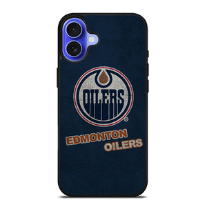 EDMONTON OILERS LOGO BLUE SUEDE iPhone 16 Case Cover EDMONTON OILERS LOGO BLUE SUEDE iPhone 16 Case Cover