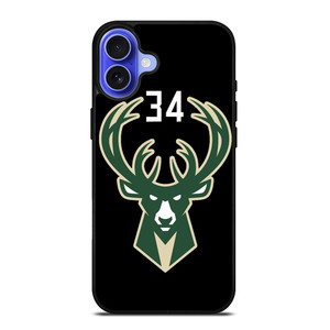 GIANNIS ANTETOKOUNMPO MILWAUKEE BUCKS LOGO iPhone 16 Case Cover