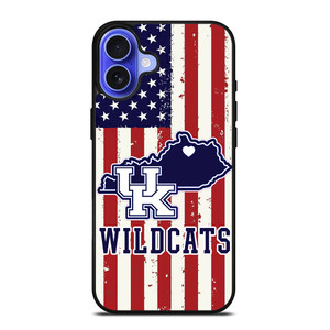 KENTUCKY WILDCATS AMERICAN FLAG iPhone 16 Case Cover
