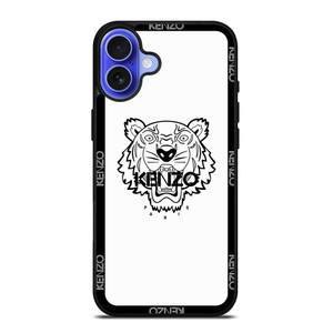 KENZO PARIS BORDERED LOGO WHITE iPhone 16 Case Cover