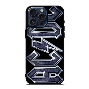 ACDC METAL CARBON LOGO iPhone 15 Pro Max Case Cover