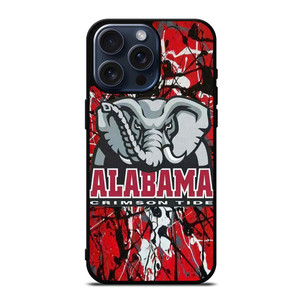 ALABAMA CRIMSON TIDE SPLASHED LOGO iPhone 15 Pro Max Case Cover